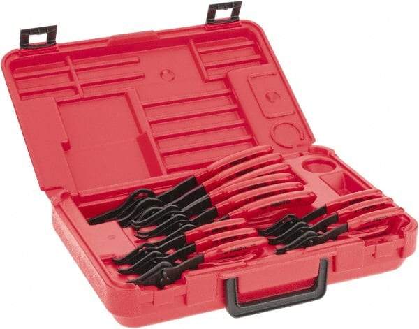 Proto - 12 Piece, Retaining Ring Pliers Set - 5-7/8, 5-3/4, 5-11/16, 5-7/8, 5-3/4, 5-11/16, 7-1/2, 7-3/8, 7-1/8, 9-1/4, 9 & 8-5/8" OAL - Makers Industrial Supply