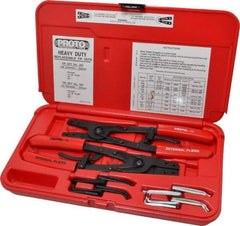 Proto - 18 Piece, Retaining Ring Pliers Set - 9-1/2" OAL - Makers Industrial Supply