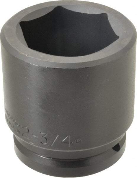 Proto - 1-1/2" Drive 2-3/4" Standard Impact Socket - 6 Points, 4-1/4" OAL - Makers Industrial Supply