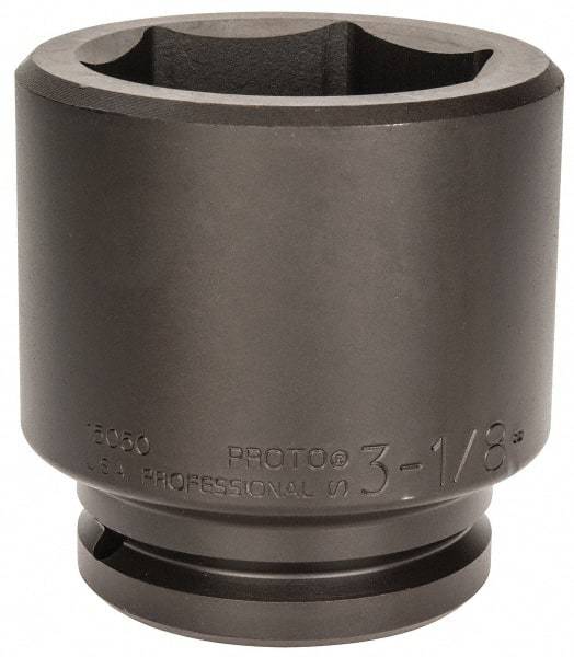 Proto - 1-1/2" Drive 3-1/8" Standard Impact Socket - 6 Points, 4-5/8" OAL - Makers Industrial Supply