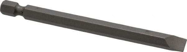 Irwin - 1/4" Slotted Screwdriver Bit - 1/4" Hex Drive, 3-1/2" OAL - Makers Industrial Supply