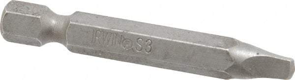 Irwin - #3" Square Size Square Recess Bit - 1/4" Hex Drive, 1-15/16" OAL - Makers Industrial Supply