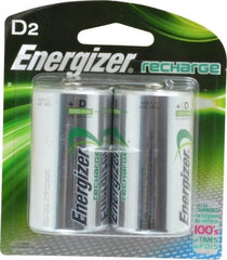 Energizer - Size D, NiMH, 2 Pack, Standard Battery - 1.2 Volts, Button Tab Terminal - Makers Industrial Supply