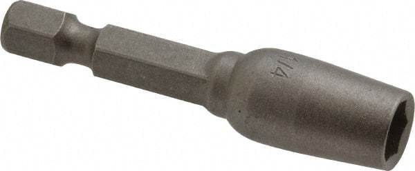 Irwin - 1/4" Magnetic Nutsetter - 1/4" Hex Drive, 1-15/16" OAL, 7/16" Socket Nose Diam - Makers Industrial Supply