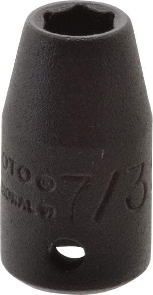 Proto - 1/4" Drive 7/32" Standard Impact Socket - 6 Points, 7/8" OAL - Makers Industrial Supply