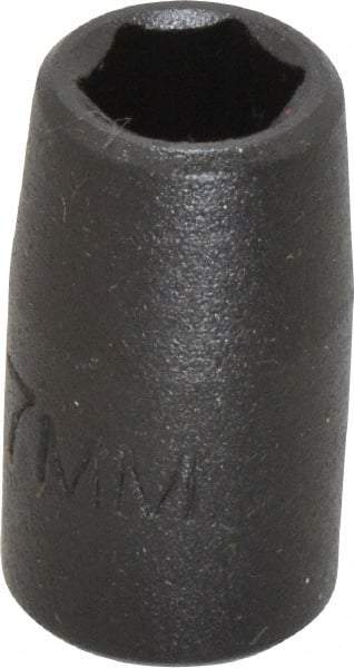 Proto - 1/4" Drive 7mm Standard Impact Socket - 6 Points, 7/8" OAL - Makers Industrial Supply