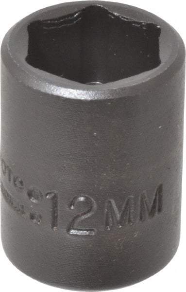 Proto - 1/4" Drive 12mm Standard Impact Socket - 6 Points, 7/8" OAL - Makers Industrial Supply