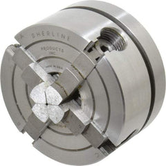 Sherline - 4 Jaws, 2.5" Diam, Independent Manual Lathe Chuck - 3/4-16" Spindle Mount - Makers Industrial Supply