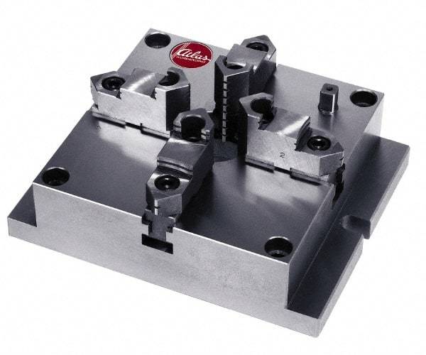 Atlas Workholding - 6" Chuck Diam, 0.16 to 5.04" External Chucking Diam, Low Profile Machining Chuck - 5.67" Bolt Hole Spacing, 1.57" Through Hole, 2.17 to 5.04" Internal Chucking Diam, 8.46" Base Len x 6-1/2" Base Width x 2.24" Base Height - Makers Industrial Supply