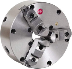 Atlas Workholding - 3 Jaws, 10" Diam, Self Centering Manual Lathe Chuck - Plain Back Mount Spindle, Adjustable, Reversible, 2,500 Max RPM, 2.86" Through Hole Diam, Cast Iron - Makers Industrial Supply