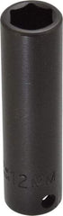 Proto - 3/8" Drive 12mm Deep Impact Socket - 6 Points, 2-47/64" OAL - Makers Industrial Supply