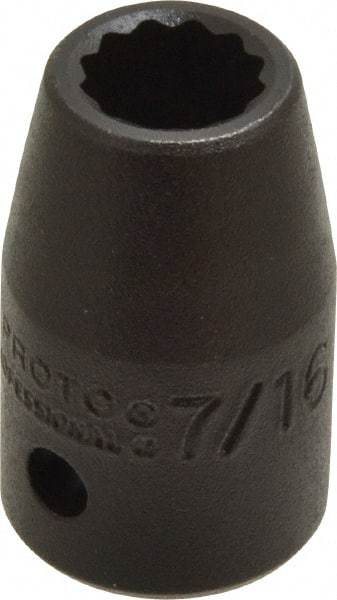 Proto - 1/2" Drive 7/16" Standard Impact Socket - 12 Points, 1-1/2" OAL - Makers Industrial Supply