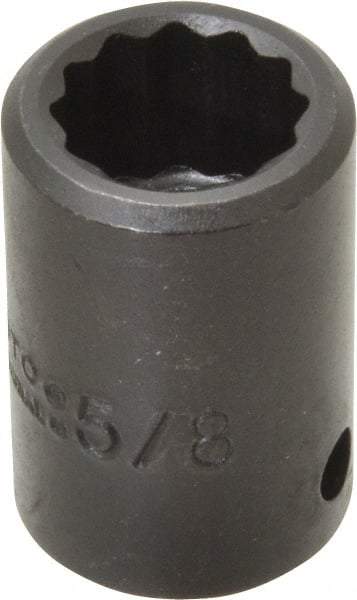 Proto - 1/2" Drive 5/8" Standard Impact Socket - 12 Points, 1-1/2" OAL - Makers Industrial Supply