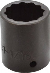 Proto - 1/2" Drive 1-1/16" Standard Impact Socket - 12 Points, 1-3/4" OAL - Makers Industrial Supply