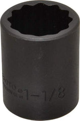 Proto - 1/2" Drive 1-1/8" Standard Impact Socket - 12 Points, 2" OAL - Makers Industrial Supply