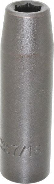 Proto - 1/2" Drive 7/16" Deep Impact Socket - 6 Points, 3-1/4" OAL - Makers Industrial Supply