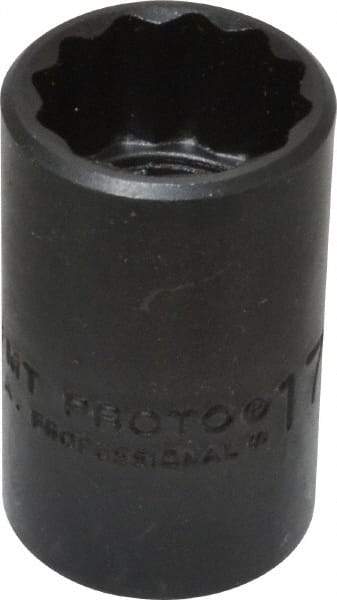 Proto - 1/2" Drive 17mm Standard Impact Socket - 12 Points, 1-1/2" OAL - Makers Industrial Supply