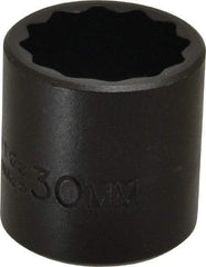 Proto - 1/2" Drive 30mm Standard Impact Socket - 12 Points, 2" OAL - Makers Industrial Supply