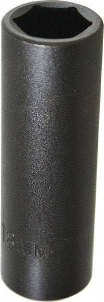 Proto - 1/2" Drive 18mm Deep Impact Socket - 6 Points, 3-1/4" OAL - Makers Industrial Supply