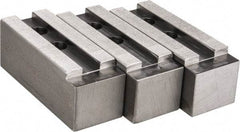 H & R Manufacturing - 1.5mm x 60° Serrated Attachment, Square Soft Lathe Chuck Jaw - 3 Jaws, Steel, 1.69" Btw Mount Hole Ctrs, 6-1/2" Long x 2-1/2" Wide x 2-1/2" High, 0.866" Groove, 20mm Fastener - Makers Industrial Supply