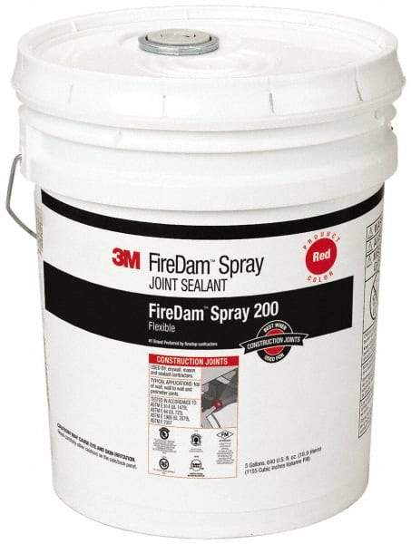 3M - 5 Gal Pail Red Elastomer Joint Sealant - 110°F Max Operating Temp, 24 hr Full Cure Time, Series Spray 200 - Makers Industrial Supply