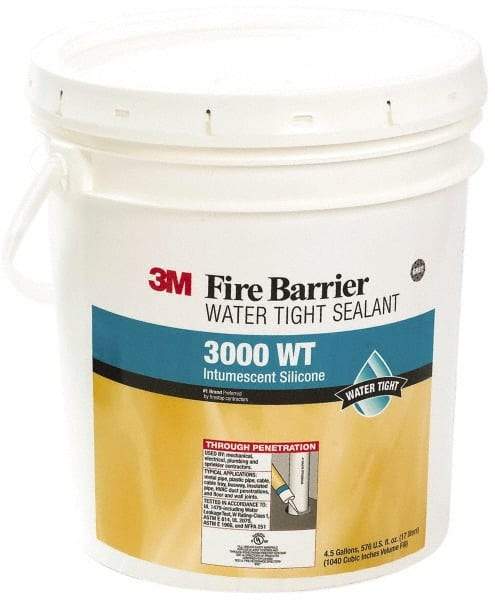 3M - 4.5 Gal Pail Gray RTV Silicone Joint Sealant - 14 to 230°F Operating Temp, Series 3000WT - Makers Industrial Supply