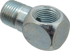 PRO-LUBE - 90° Head Angle, 1/8-27 NPT Steel Grease Fitting Adapter - 1/2" Hex - Makers Industrial Supply