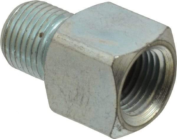 PRO-LUBE - Straight Head Angle, 1/8-27 NPT Steel Grease Fitting Adapter - 1/2" Hex - Makers Industrial Supply