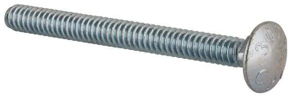 Value Collection - #10-24 UNC 2" Length Under Head, Standard Square Neck, Carriage Bolt - Grade 2 Steel, Zinc-Plated Finish - Makers Industrial Supply