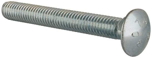 Value Collection - 7/16-14 UNC 3-1/2" Length Under Head, Standard Square Neck, Carriage Bolt - Grade 2 Steel, Zinc-Plated Finish - Makers Industrial Supply