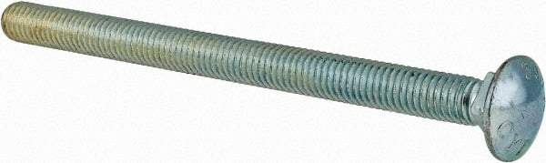 Value Collection - 7/16-14 UNC 6" Length Under Head, Standard Square Neck, Carriage Bolt - Grade 2 Steel, Zinc-Plated Finish - Makers Industrial Supply