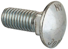 Value Collection - 1/2-13 UNC 1-1/4" Length Under Head, Standard Square Neck, Carriage Bolt - Grade 2 Steel, Zinc-Plated Finish - Makers Industrial Supply