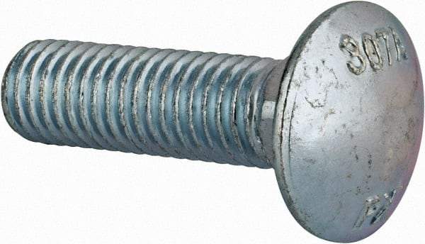 Value Collection - 1/2-13 UNC 1-3/4" Length Under Head, Standard Square Neck, Carriage Bolt - Grade 2 Steel, Zinc-Plated Finish - Makers Industrial Supply