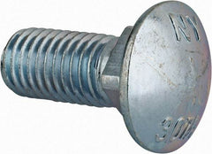 Value Collection - 5/8-11 UNC 1-1/2" Length Under Head, Standard Square Neck, Carriage Bolt - Grade 2 Steel, Zinc-Plated Finish - Makers Industrial Supply