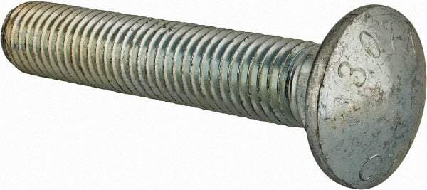 Value Collection - 5/8-11 UNC 3-1/2" Length Under Head, Standard Square Neck, Carriage Bolt - Grade 2 Steel, Zinc-Plated Finish - Makers Industrial Supply