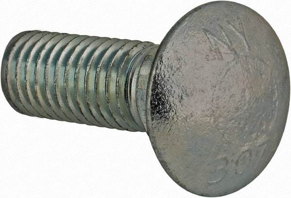 Value Collection - 3/4-10 UNC 2-1/2" Length Under Head, Standard Square Neck, Carriage Bolt - Grade 2 Steel, Zinc-Plated Finish - Makers Industrial Supply