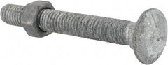 Value Collection - 3/8-16 UNC 3" Length Under Head, Standard Square Neck, Carriage Bolt - Grade 5 Steel, Galvanized Finish - Makers Industrial Supply