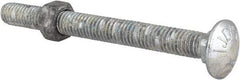 Value Collection - 3/8-16 UNC 4" Length Under Head, Standard Square Neck, Carriage Bolt - Grade 5 Steel, Galvanized Zinc-Plated Finish - Makers Industrial Supply