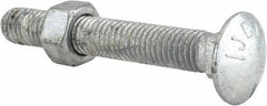 Value Collection - 1/2-13 UNC 3-1/2" Length Under Head, Standard Square Neck, Carriage Bolt - Grade 5 Steel, Galvanized Zinc-Plated Finish - Makers Industrial Supply