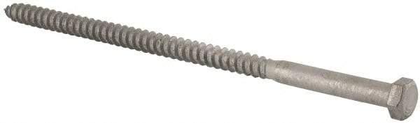 Value Collection - 3/8" Screw, 8" Length Under Head, Steel, Hex Head Lag Screw - Hot Dipped Galvanized, Grade 2 - Makers Industrial Supply