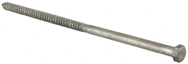 Value Collection - 1/2" Screw, 12" Length Under Head, Steel, Hex Head Lag Screw - Hot Dipped Galvanized, Grade 2 - Makers Industrial Supply