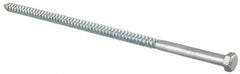 Value Collection - 3/8" Screw, 10" Length Under Head, Steel, Hex Head Lag Screw - Zinc Plated, Grade 2 - Makers Industrial Supply