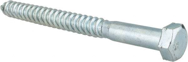 Value Collection - 1/2" Screw, 5-1/2" Length Under Head, Steel, Hex Head Lag Screw - Zinc Plated, Grade 2 - Makers Industrial Supply