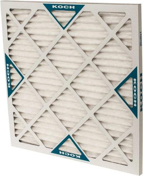 Made in USA - 20" Noml Height x 20" Noml Width x 1" Noml Depth, 80 to 85% Capture Efficiency, Wire-Backed Pleated Air Filter - MERV 13, Synthetic, Integrated Beverage Board Frame, 300 Max FPM, 840 CFM, For Any Unit - Makers Industrial Supply