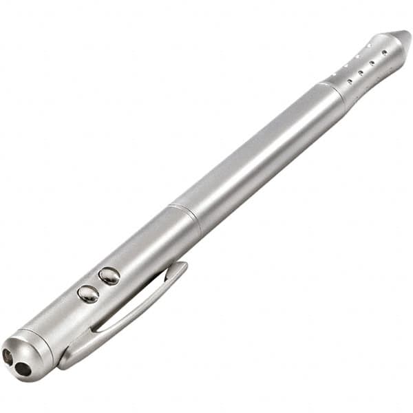 Quartet - Chrome Pen Size Laser Pointer - Silver, 4 LR41 Batteries Included - Makers Industrial Supply