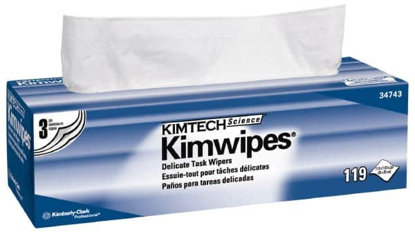 Kimtech - Dry Clean Room/Lab/Critical Task Wipes - Pop-Up, 11-3/4" x 11-3/4" Sheet Size, White - Makers Industrial Supply