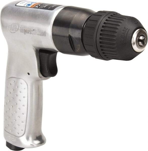 Ingersoll-Rand - 3/8" Keyless Chuck - Pistol Grip Handle, 2,000 RPM, 4 CFM, 0.5 hp, 90 psi - Makers Industrial Supply