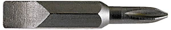 Irwin - #2 Phillips/Slotted Screwdriver Bit - 1/4" Hex Drive, 1-1/2" OAL - Makers Industrial Supply