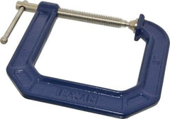 Irwin - Regular-Duty 3" Max Opening, 4-1/2" Throat Depth, Cast Iron Standard C-Clamp - 750 Lb Capacity, 0" Min Opening, Deep Throat - Makers Industrial Supply