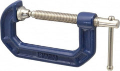 Irwin - Regular-Duty 2" Max Opening, 1-5/16" Throat Depth, Cast Iron Standard C-Clamp - 600 Lb Capacity, 0" Min Opening, Standard Throat Depth - Makers Industrial Supply